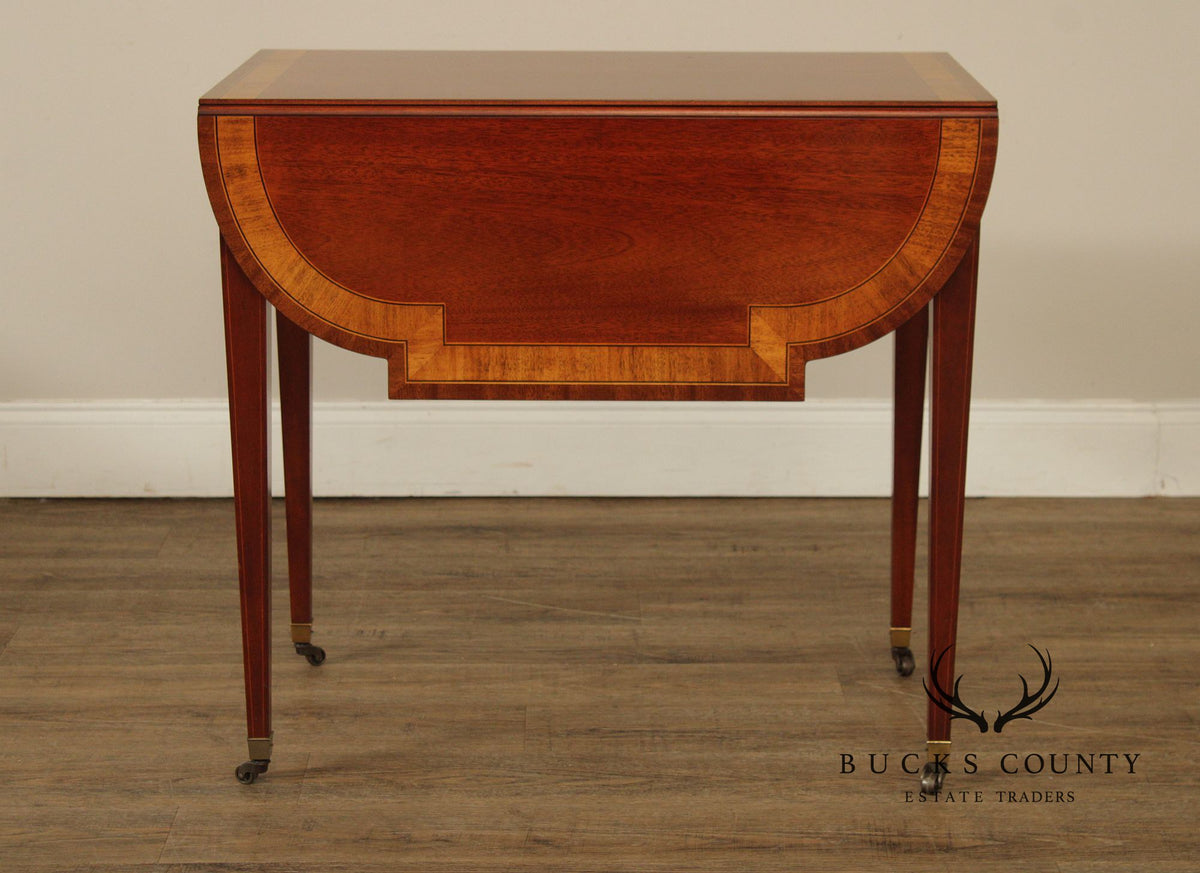 Baker Hepplewhite Style Mahogany Pembroke Drop-Leaf Table