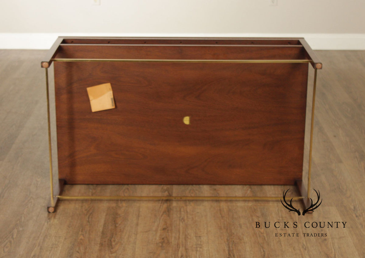 Edward Wormley for Dunbar Walnut And Brass Coffee Table