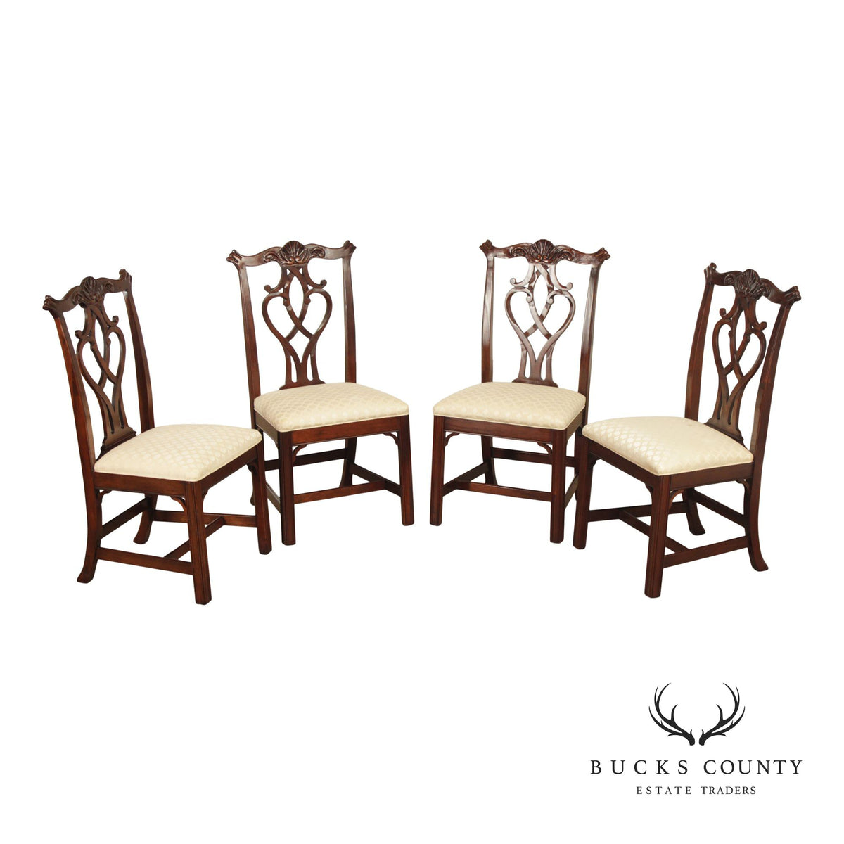 Pennsylvania Classics Set Of Four Chippendale Style Mahogany Dining Chairs