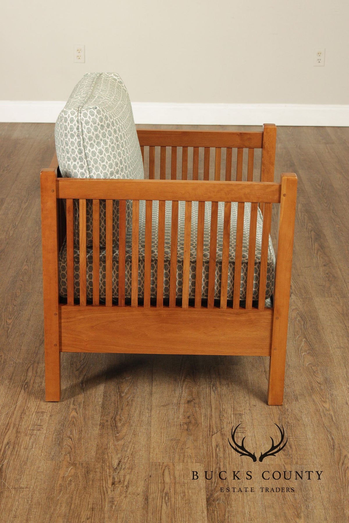 Stickley Pair Mission Style Cherry Spindle Lounge Chairs