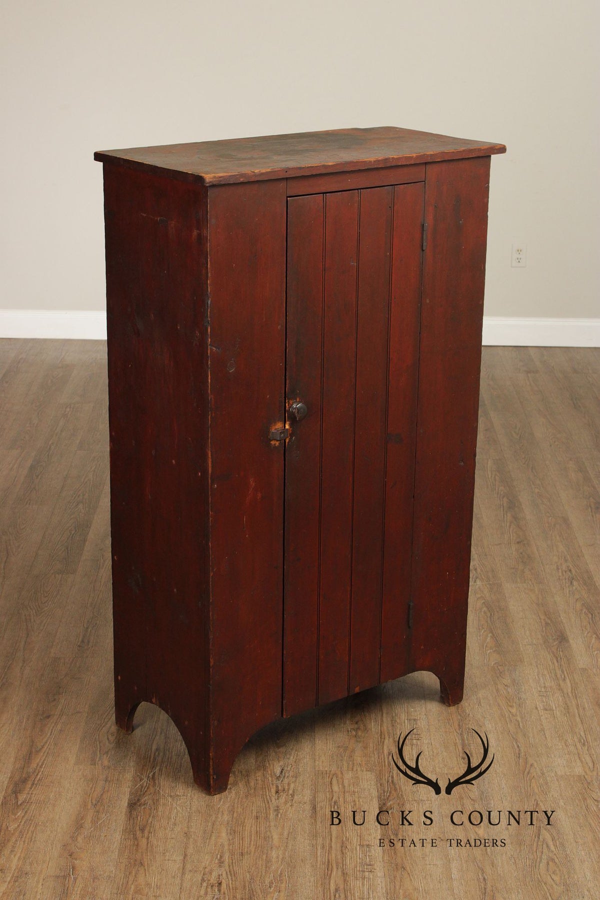 Antique Primitive Painted Single Door Cupboard