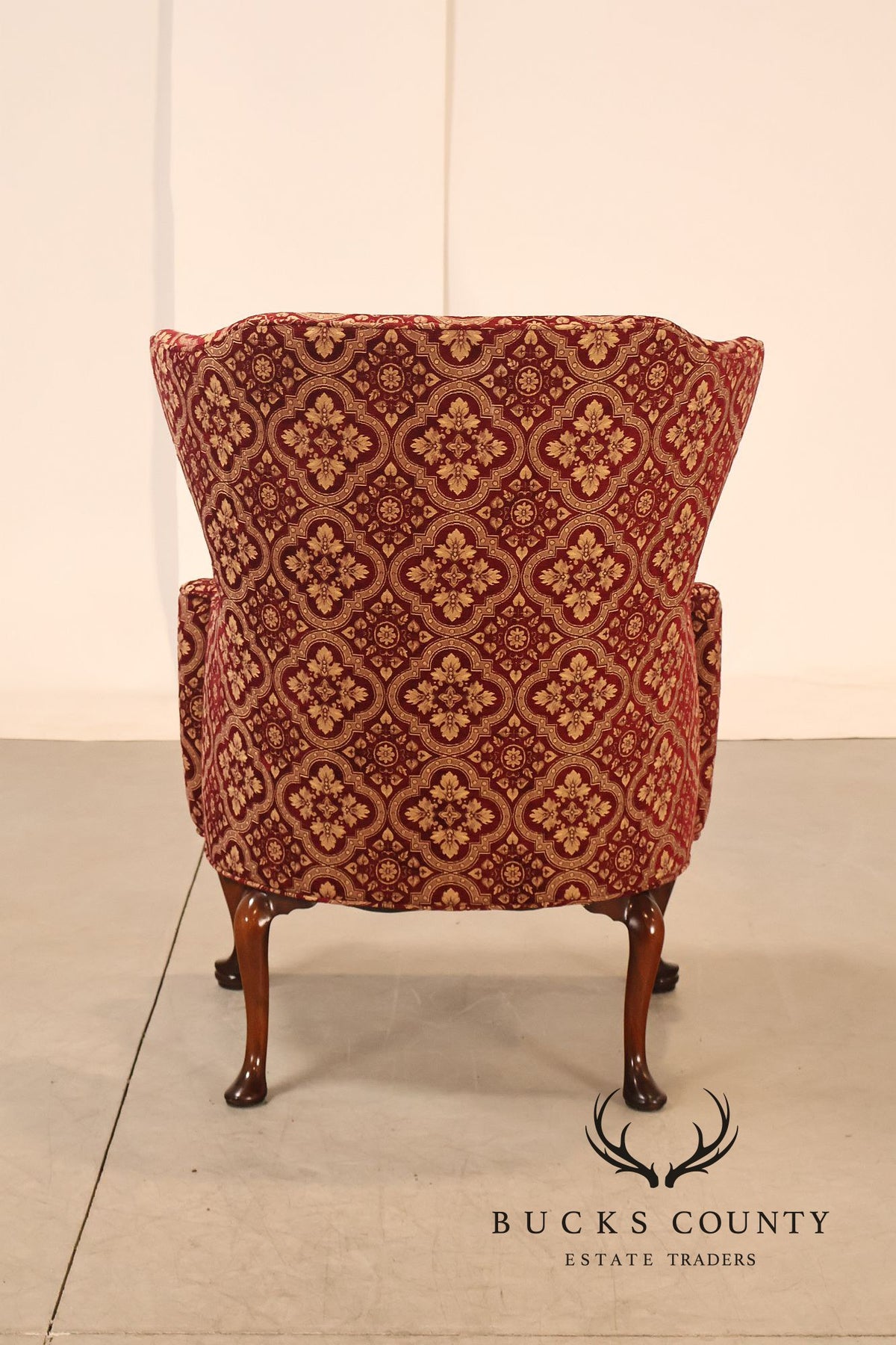 Smith & Watson Queen Anne Style Pair of Wing Chairs