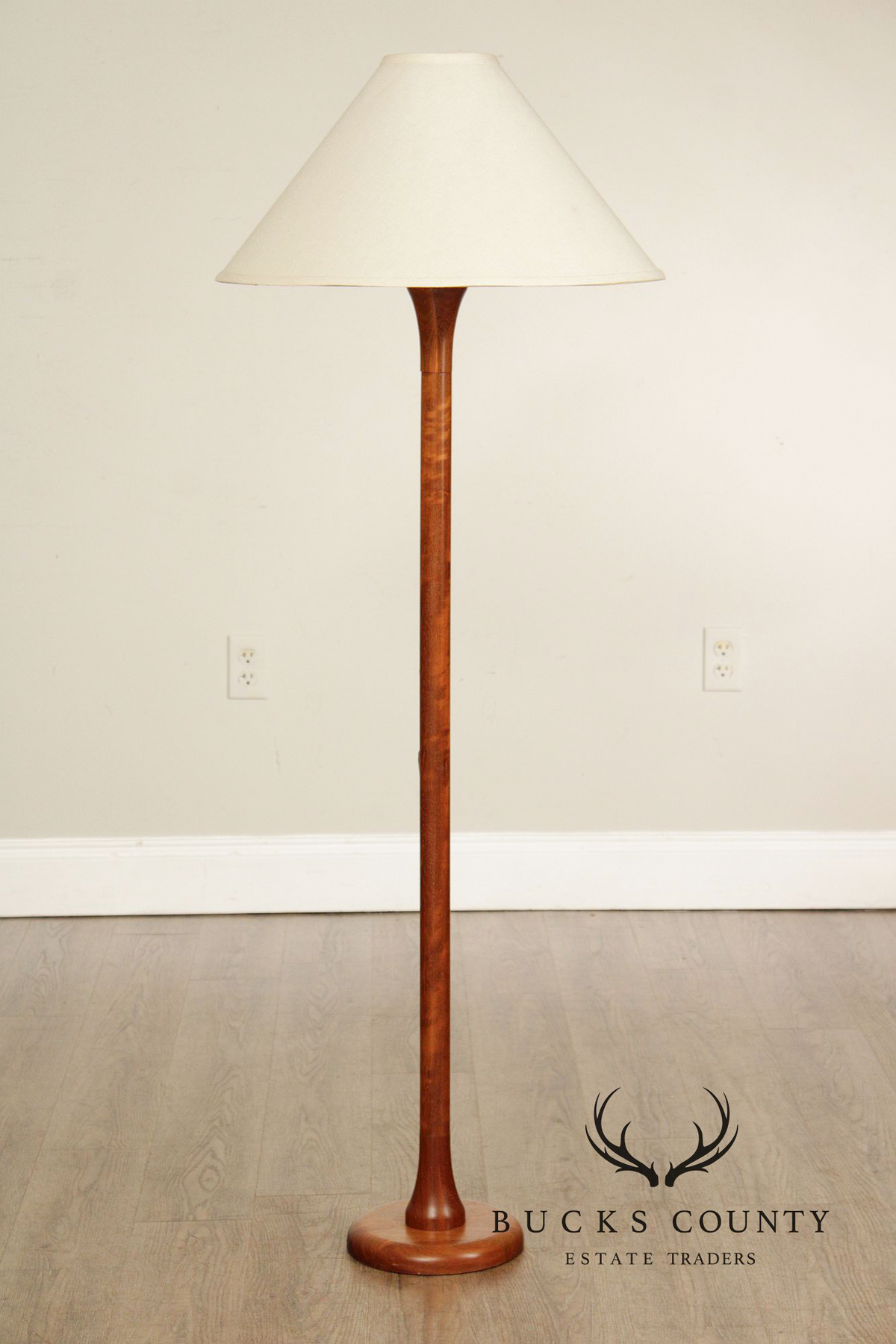 Vintage Danish Modern Teak Columnar Floor Lamp