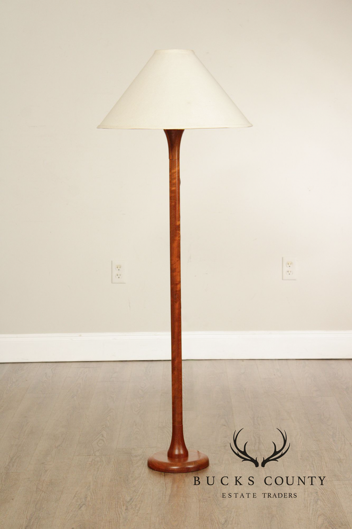 Vintage Danish Modern Teak Columnar Floor Lamp