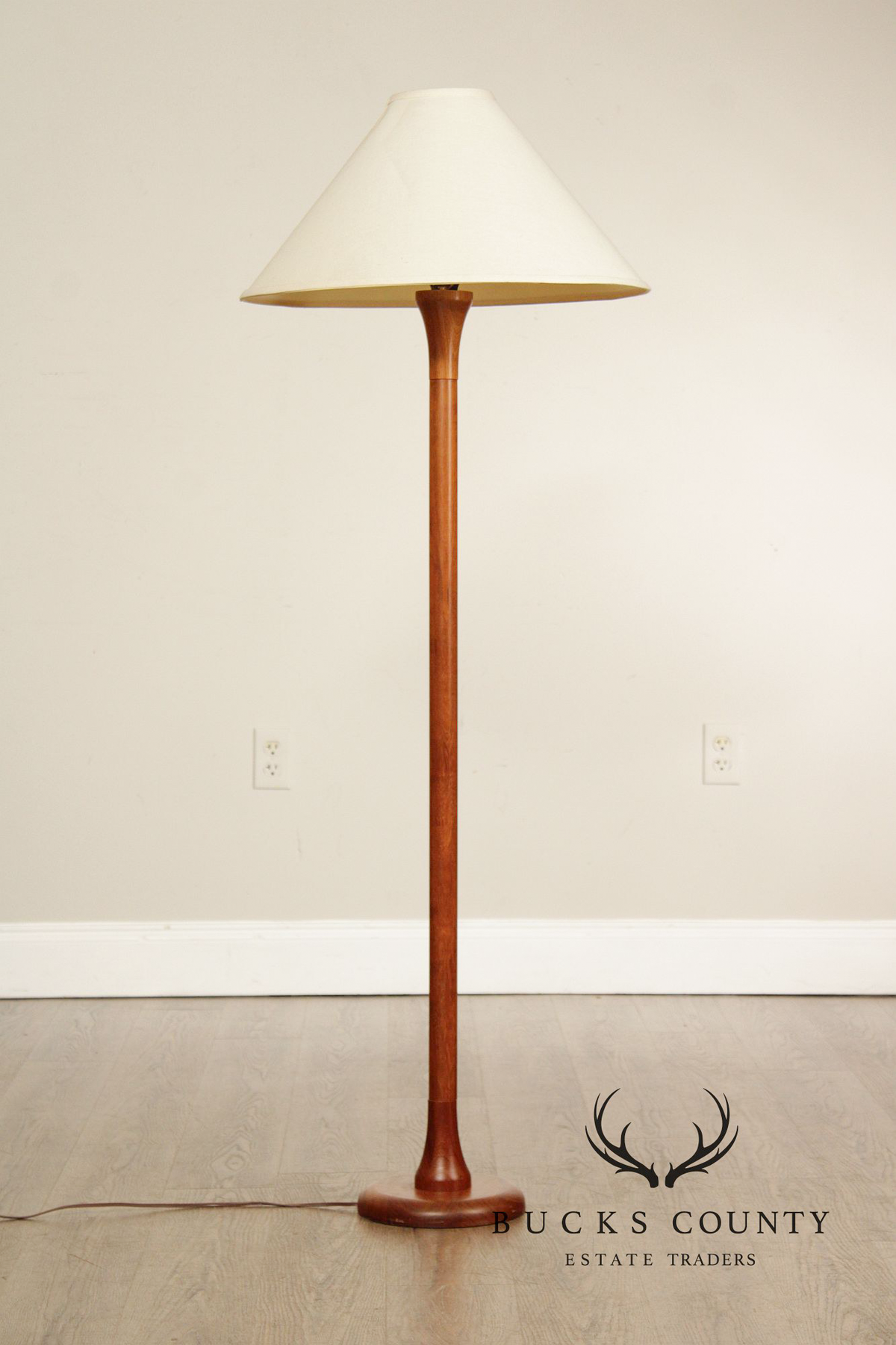 Vintage Danish Modern Teak Columnar Floor Lamp