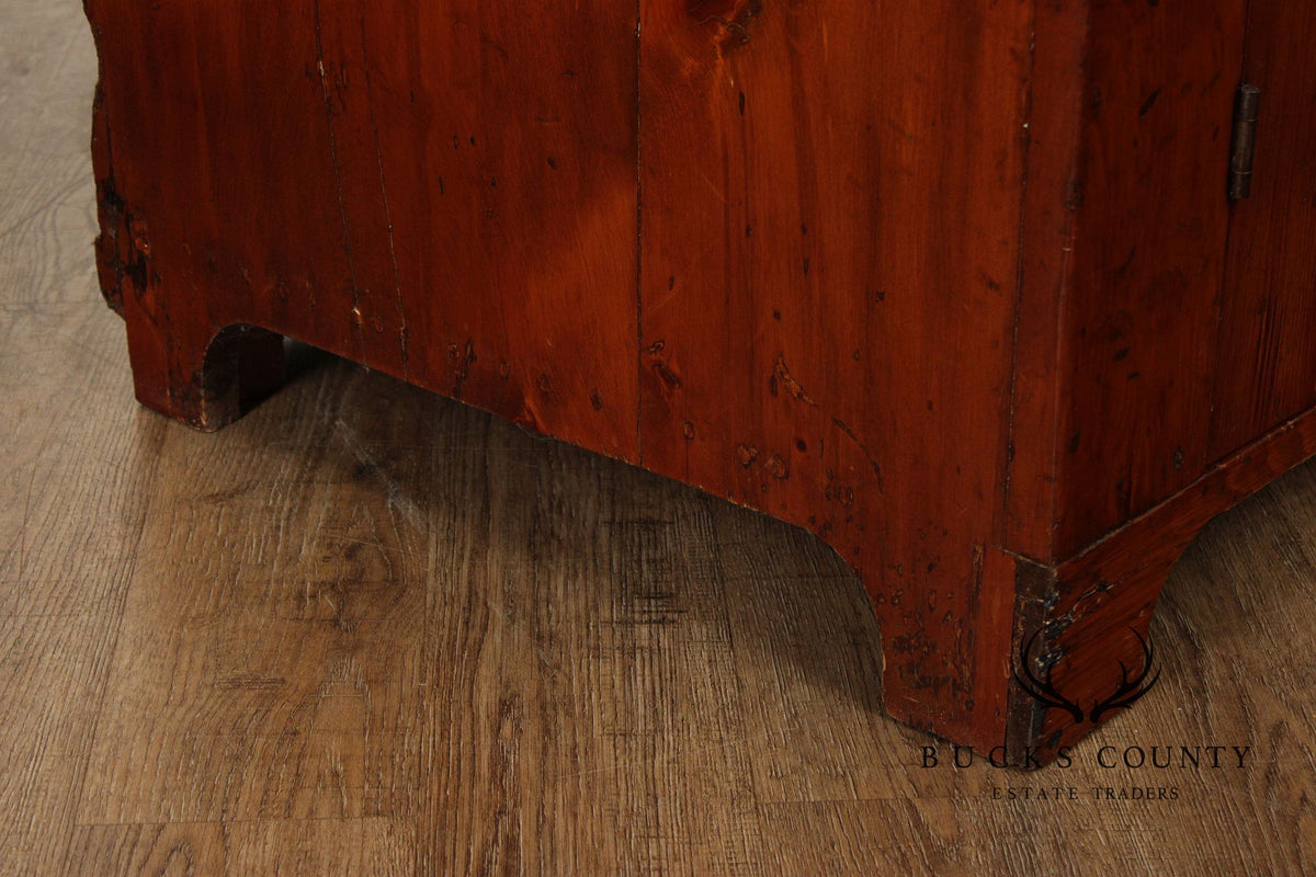 Antique American Pine Deep Stepback Cupboard