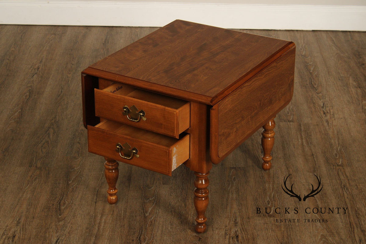 Ethan Allen Heirloom Nutmeg Maple Colonial Style Maple Drop Leaf Side Table