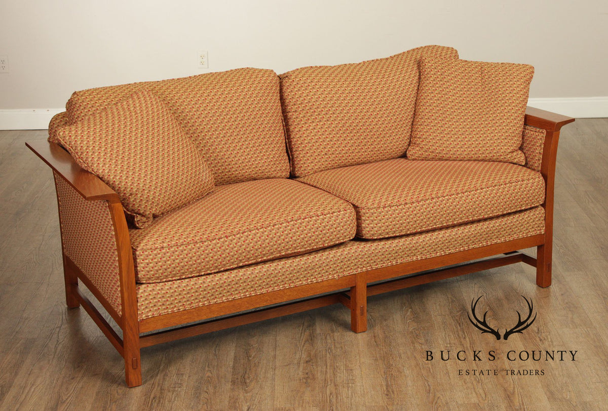 Stickley Mission Collection Oak Sofa With Loose Cushions