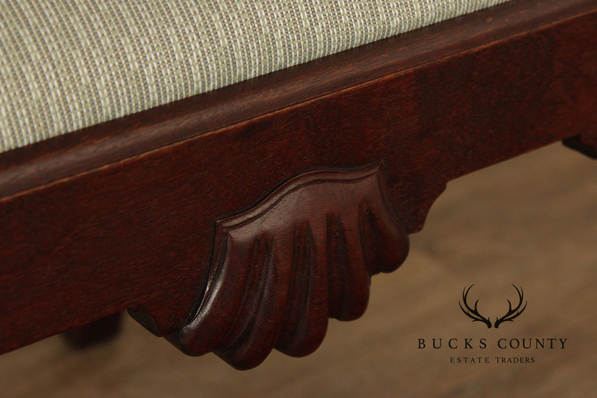 Antique Chippendale Style Set of Six Carved Mahogany Dining Chairs