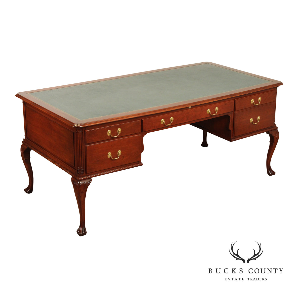 Harden Georgian Style Cherry Leather Top Executive Writing Desk