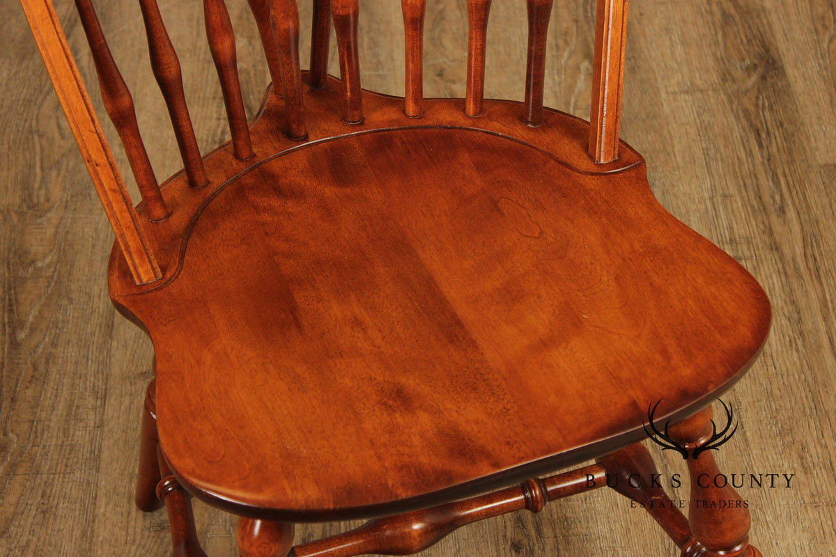 Nichols & Stone Set Of Four Maple Sack Back Windsor Dining Chairs