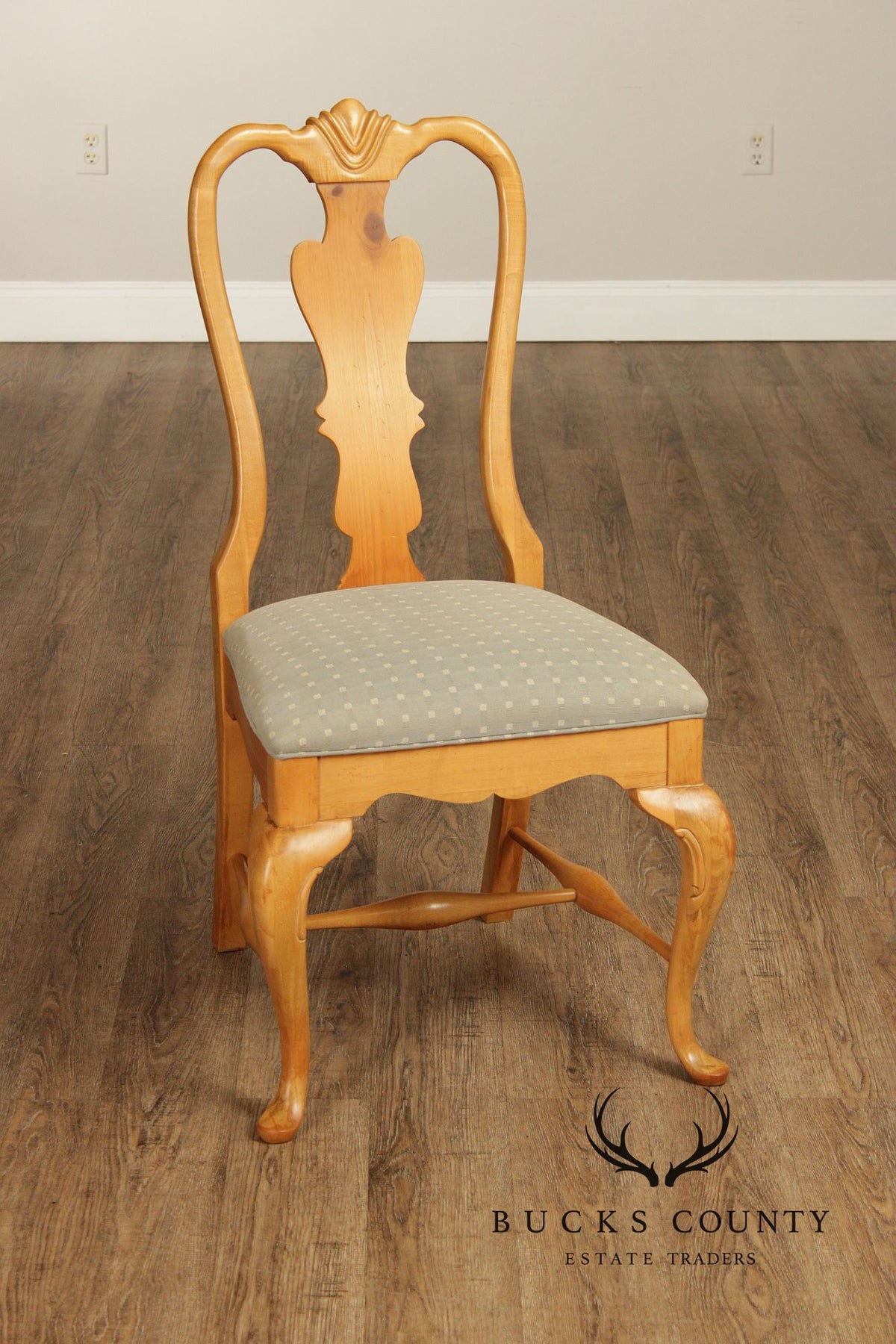 Thomasville Queen Anne Style Set Of 6 Light Pine Dining Chairs