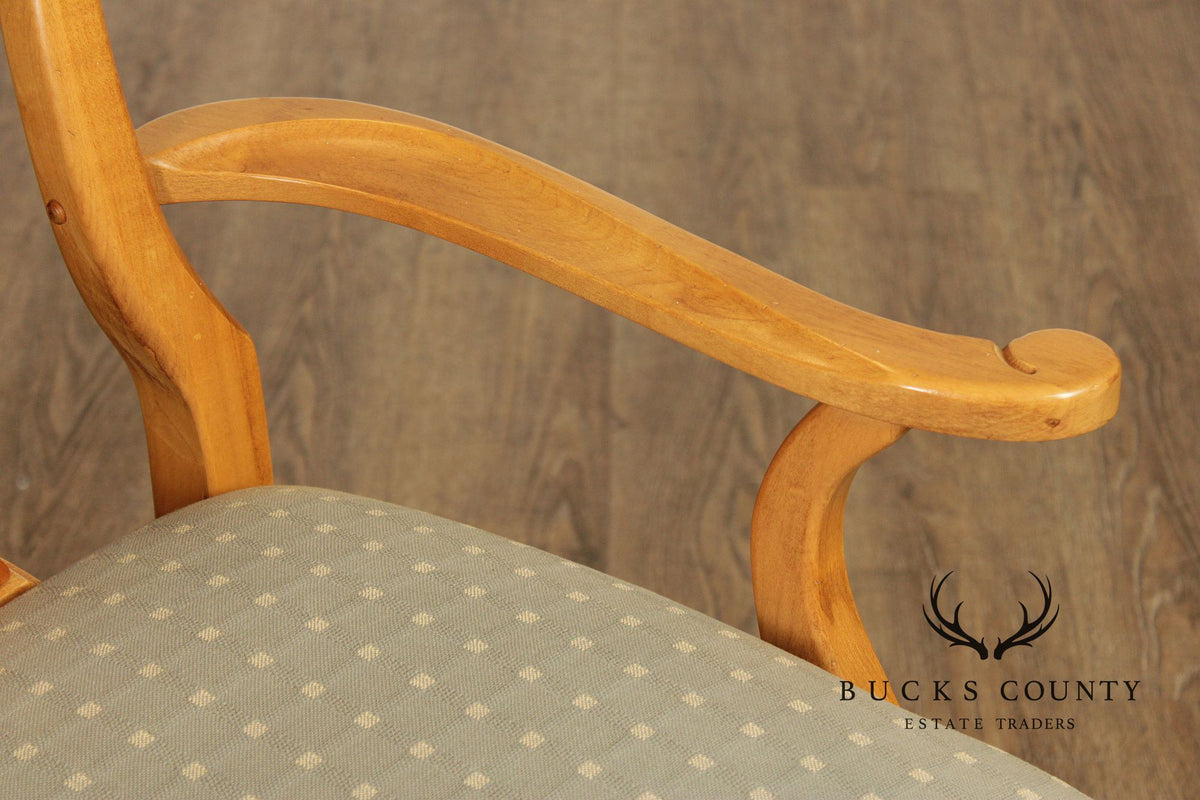 Thomasville Queen Anne Style Set Of 6 Light Pine Dining Chairs