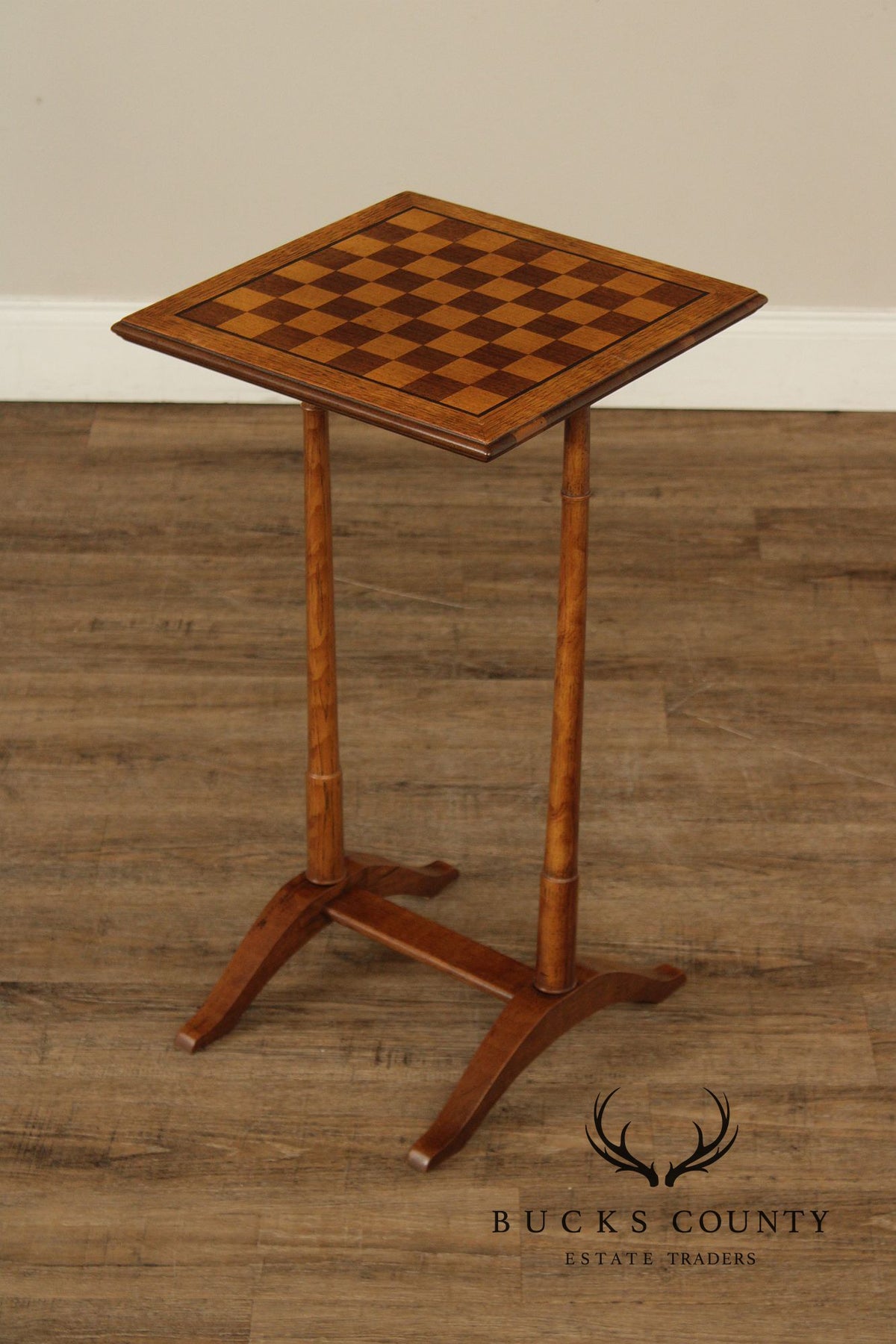Knob Creek Federal Style Inlaid Checkerboard Game Table