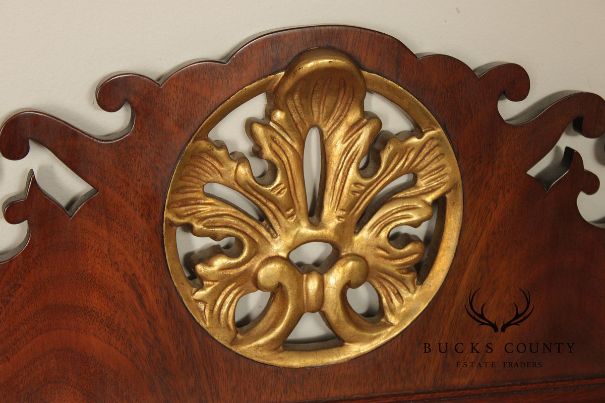 Henkel Harris Georgian Style Partial Gilt Mahogany Wall Mirror