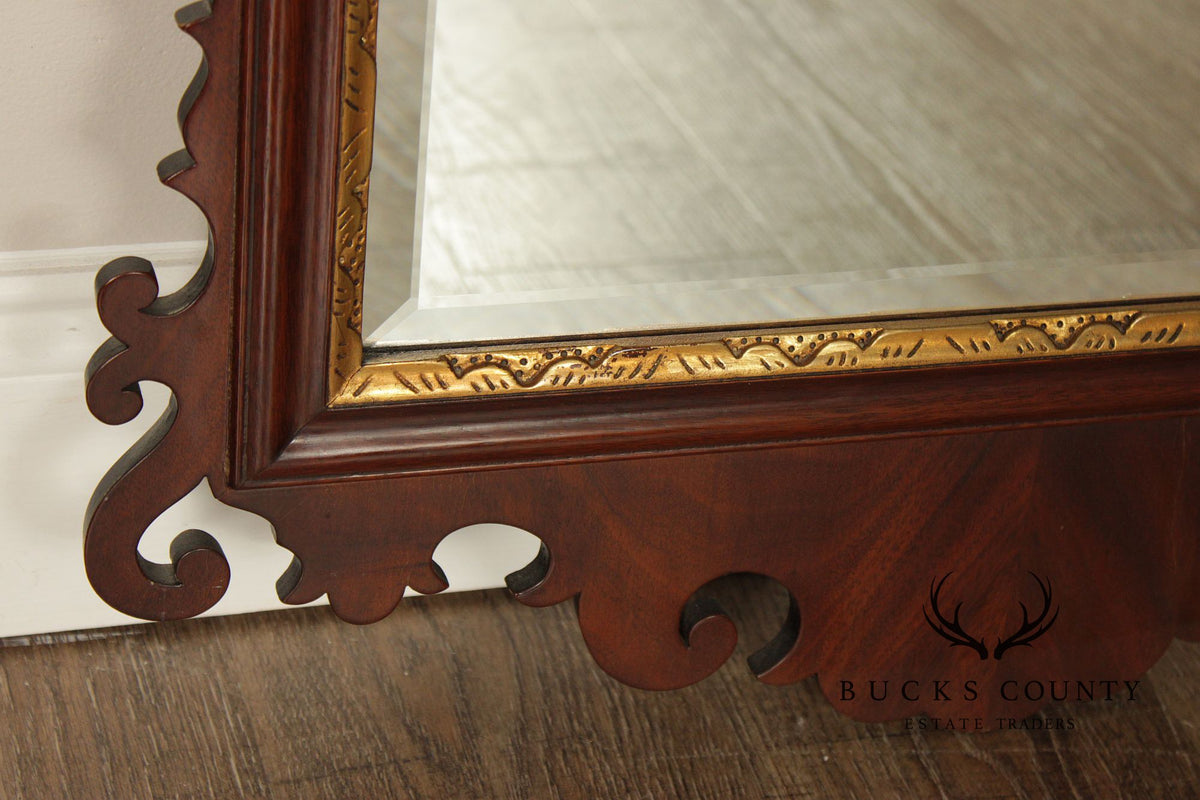 Henkel Harris Georgian Style Partial Gilt Mahogany Wall Mirror