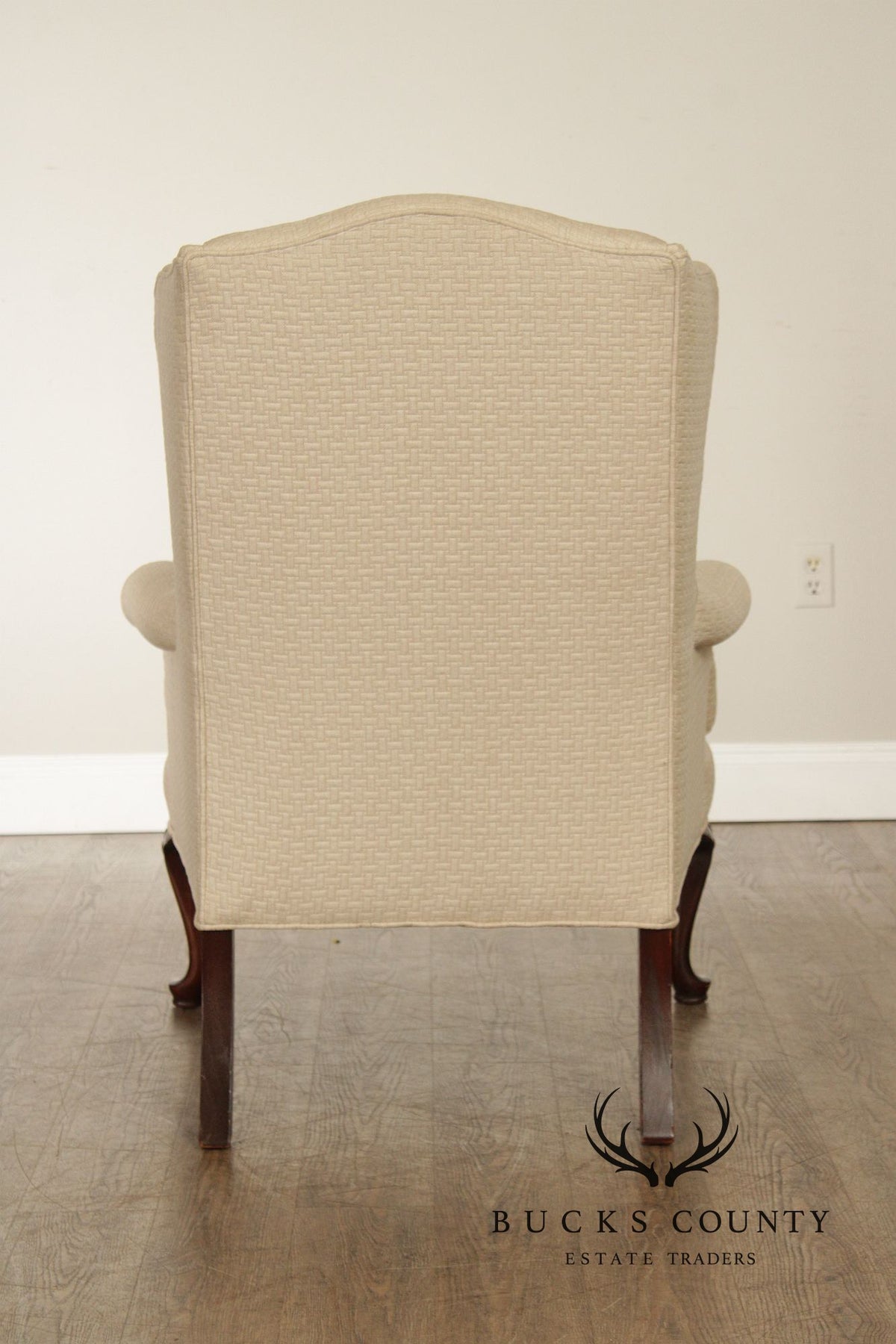 Queen Anne Style Pair of Mahogany Wing Chairs