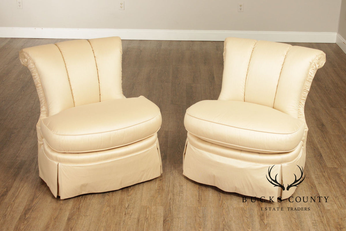 Century Furniture Pair of Upholstered Slipper Chairs