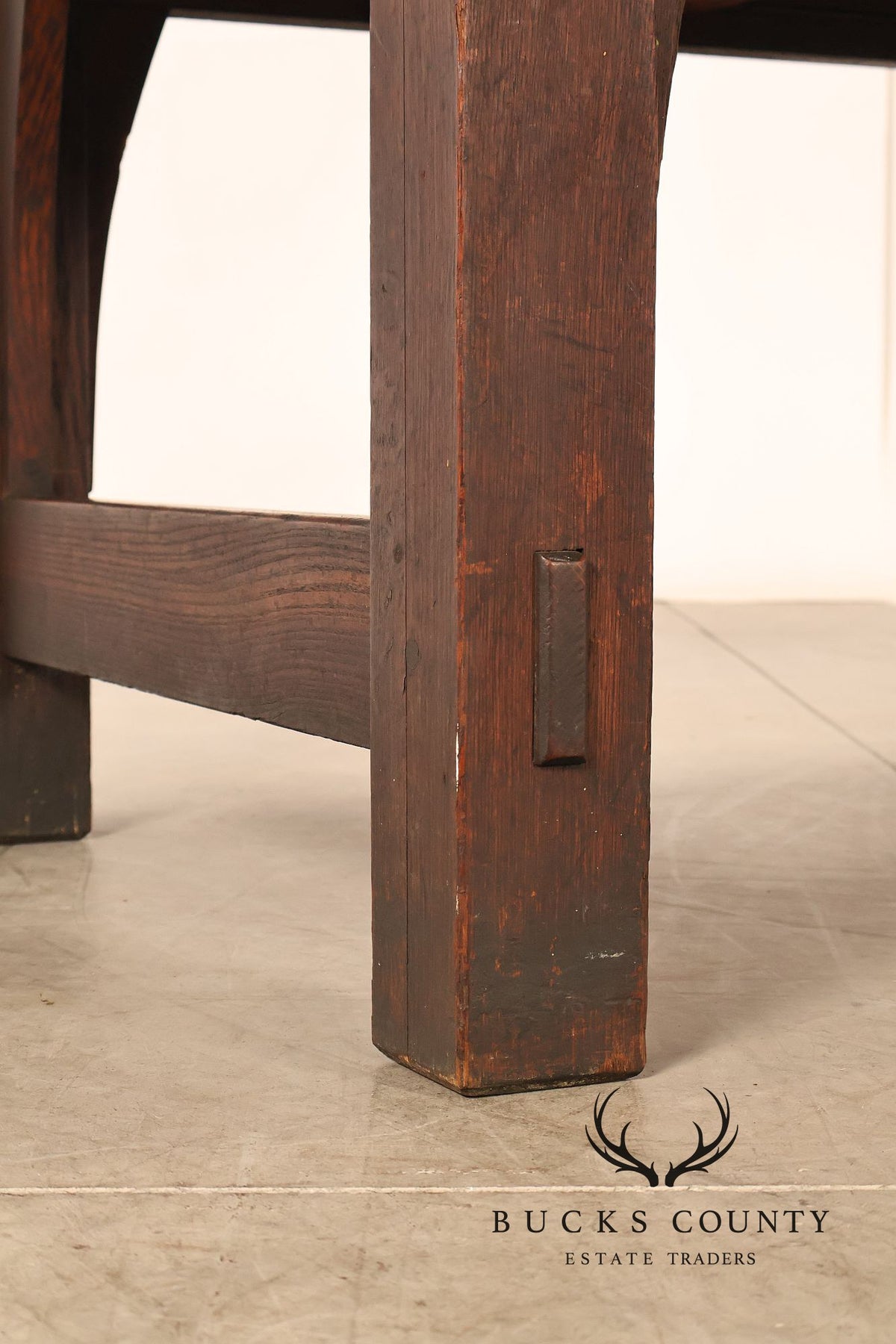 Early Gustav Stickley No. 460 Oak Library Table With Rare Hardware