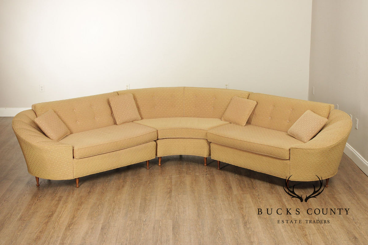 Mid Century Modern Curved Sectional Sofa