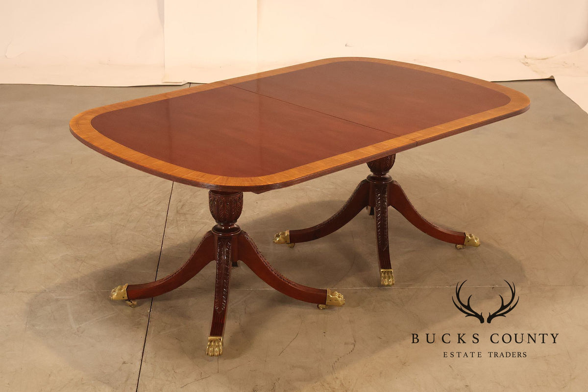 Councill Craftsmen Mahogany Double Pedestal Expandable Dining Table