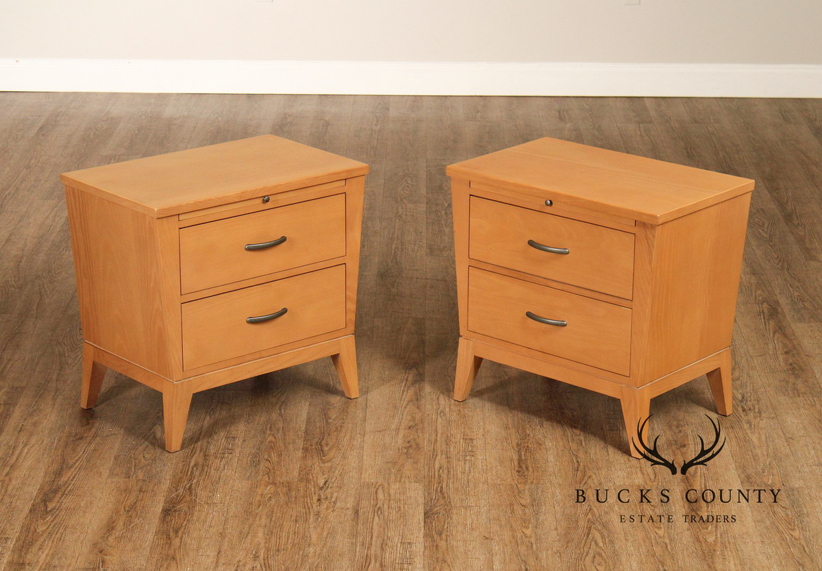 Ethan Allen Horizon Collection Pair Of Two Drawer Nightstands