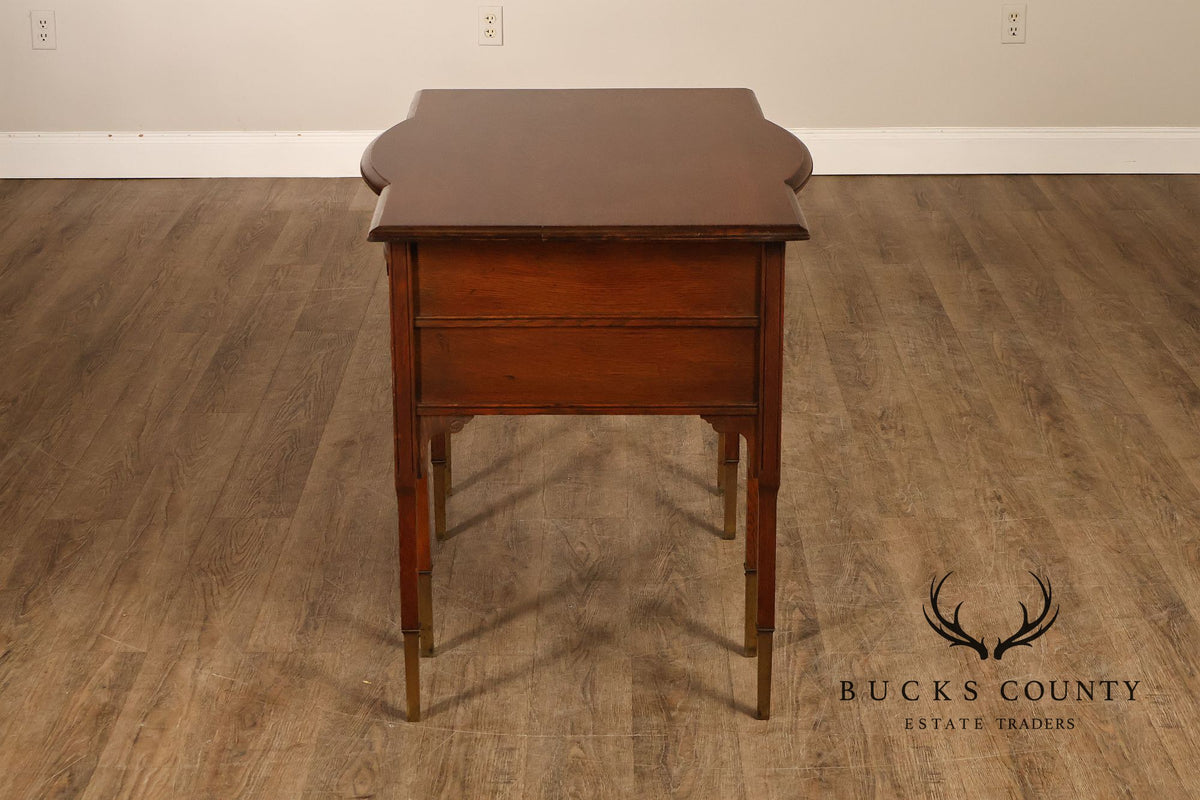 Antique Victorian Oak Partner's Writing Desk