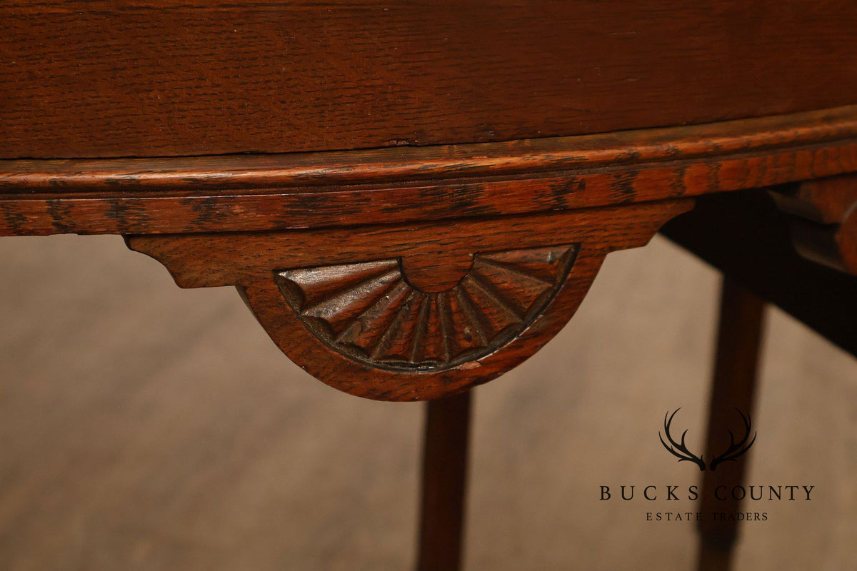 Antique Victorian Oak Partner's Writing Desk