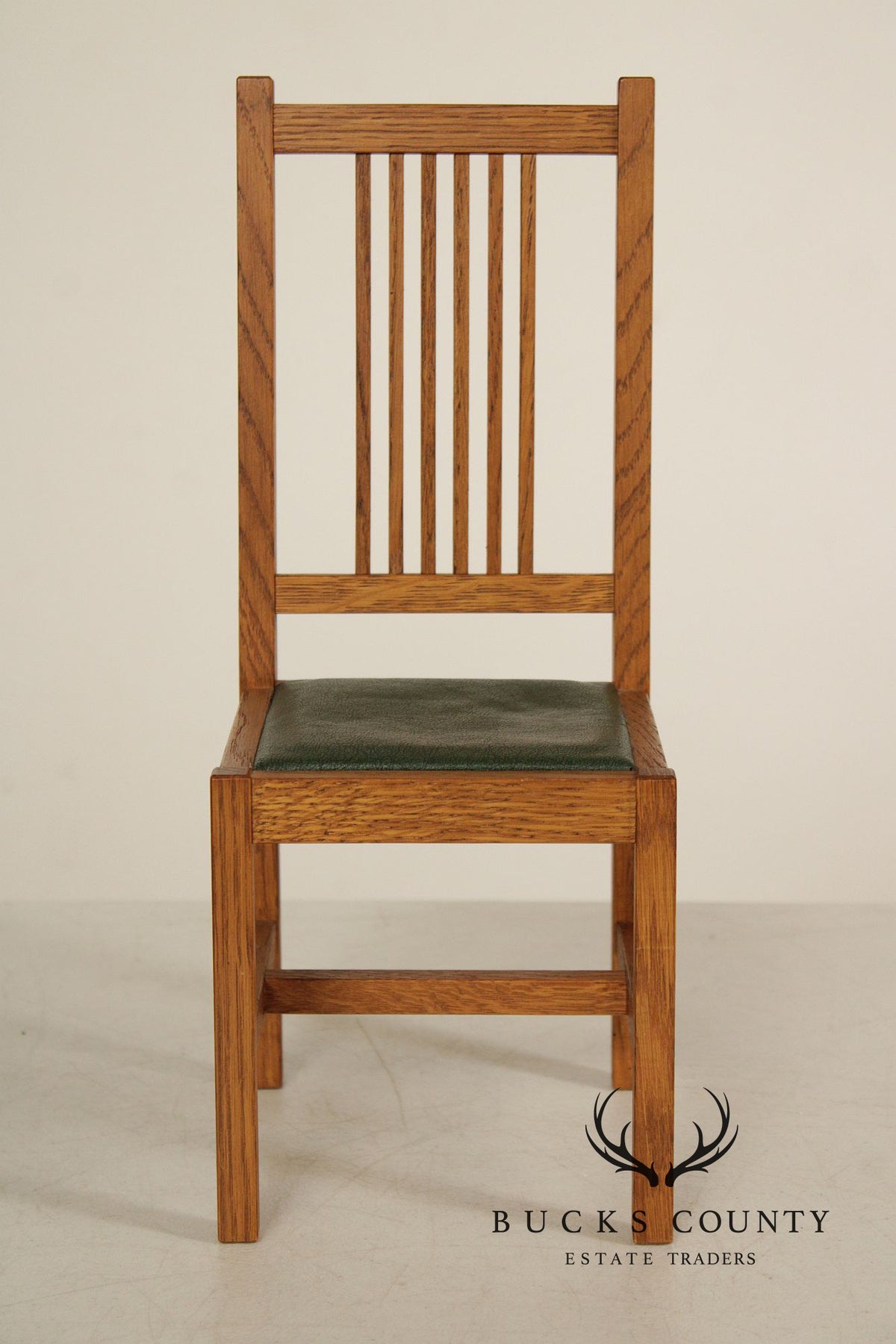 Stickley T.C. Timber Doll House Furniture Set of Four Miniature Oak Spindle Dining Chairs