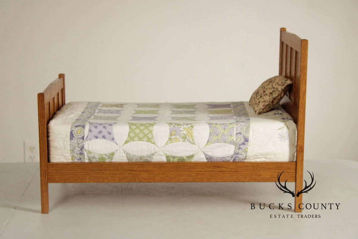 Stickley T.C. Timber Mission Oak Doll Furniture Collection Miniature Bed & Wardrobe Set