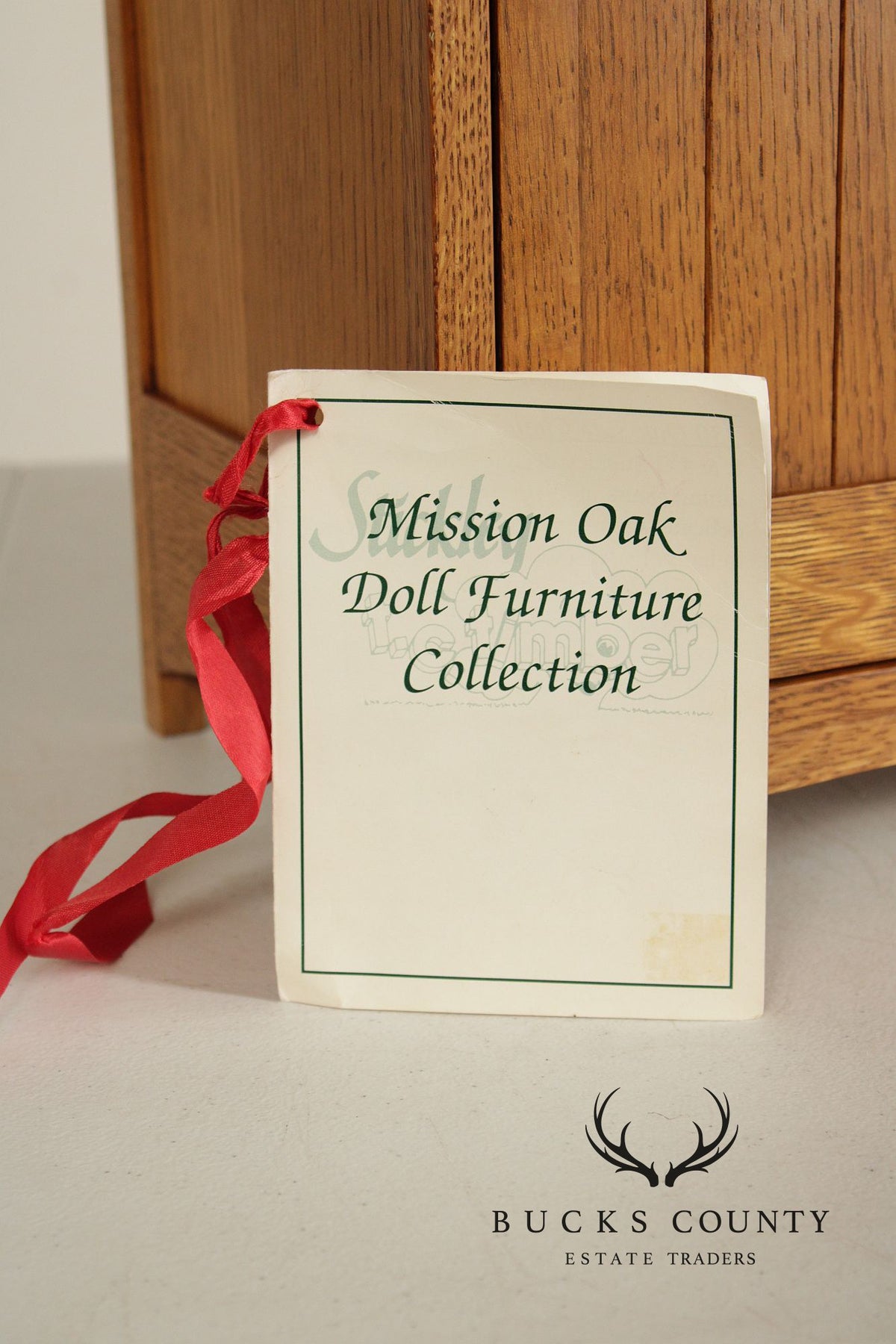Stickley T.C. Timber Mission Oak Doll Furniture Collection Miniature Bed & Wardrobe Set