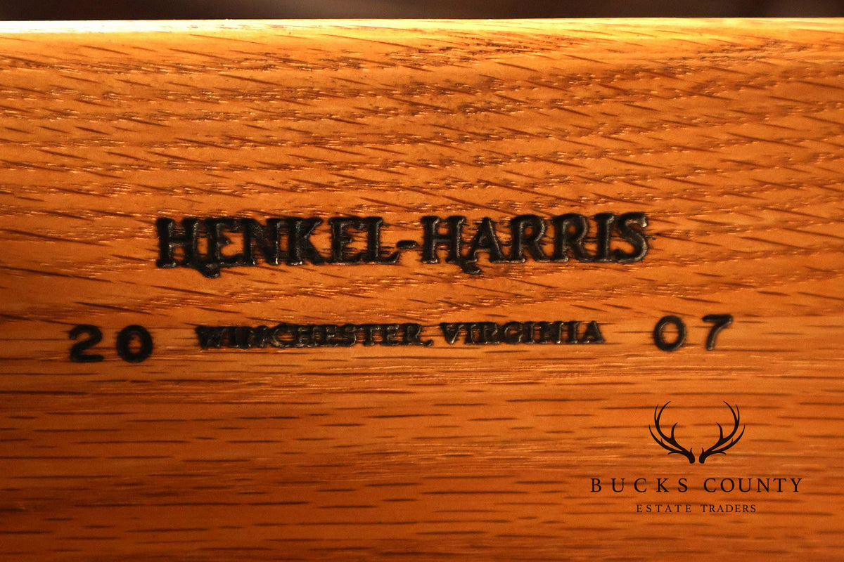 Henkel Harris Mahogany And Burlwood Leather Top Executive Desk