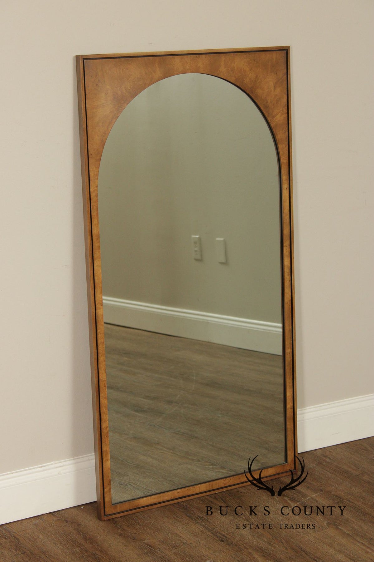 John Stuart for Widdicomb Burl Walnut Frame Wall Mirror