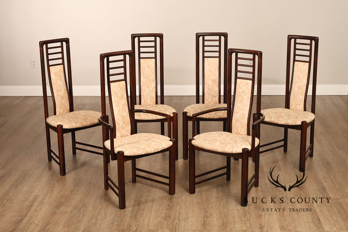 Boltinge Stolefabrik A/S Danish Modern Set Of Six Upholstered Dining Chairs