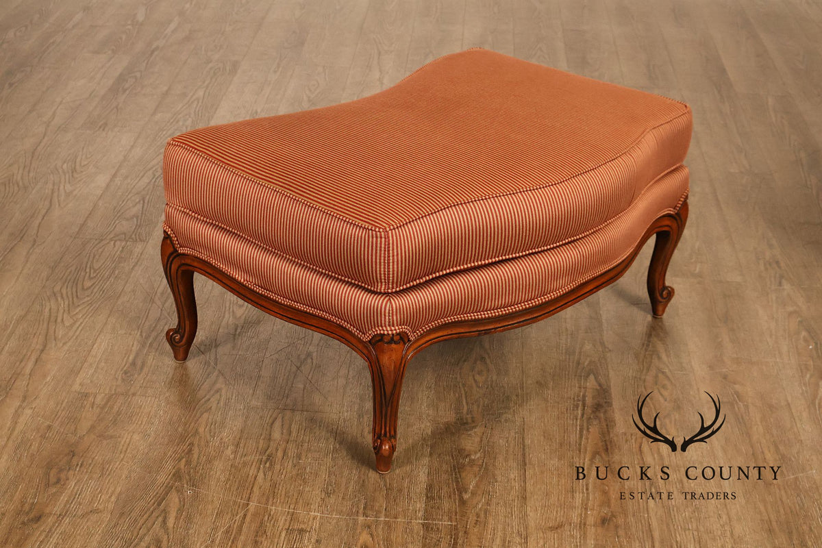 Ethan Allen French Louis XV Style Armchair and Ottoman