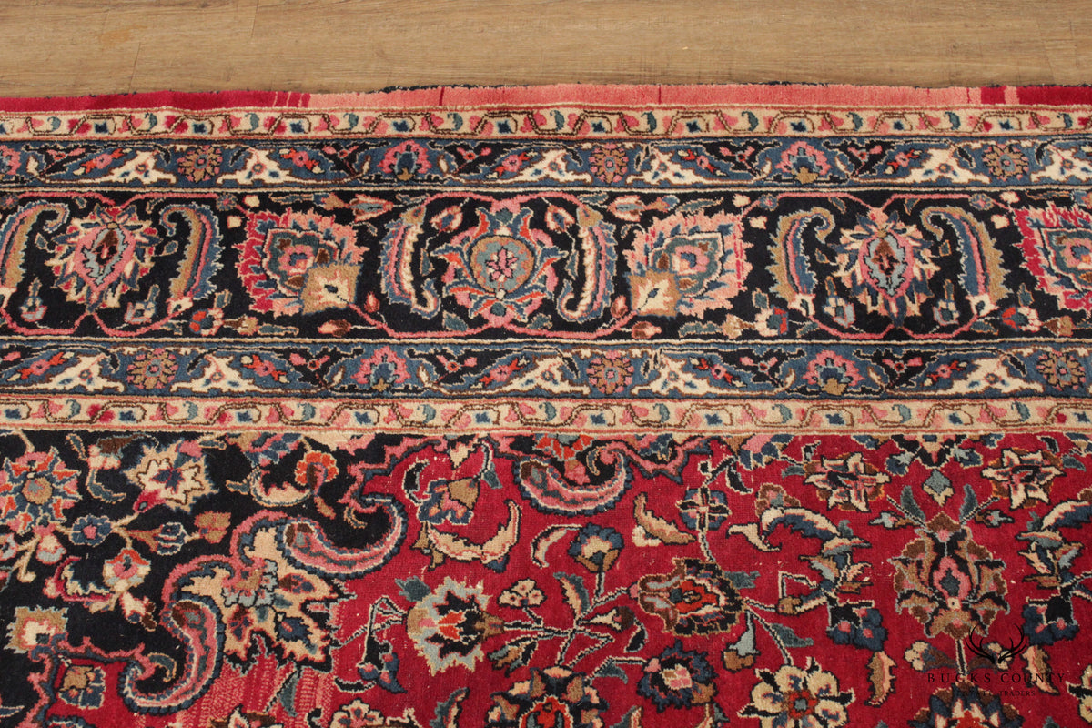 Persian Tabriz Wool Area Rug With Medallion 13' x 10'