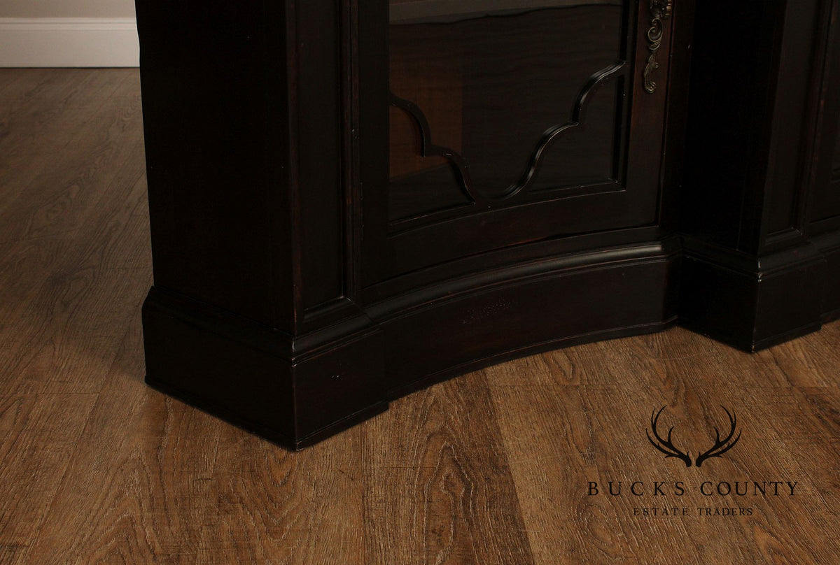 Tuscan Style Large Ebonized Display Cabinet