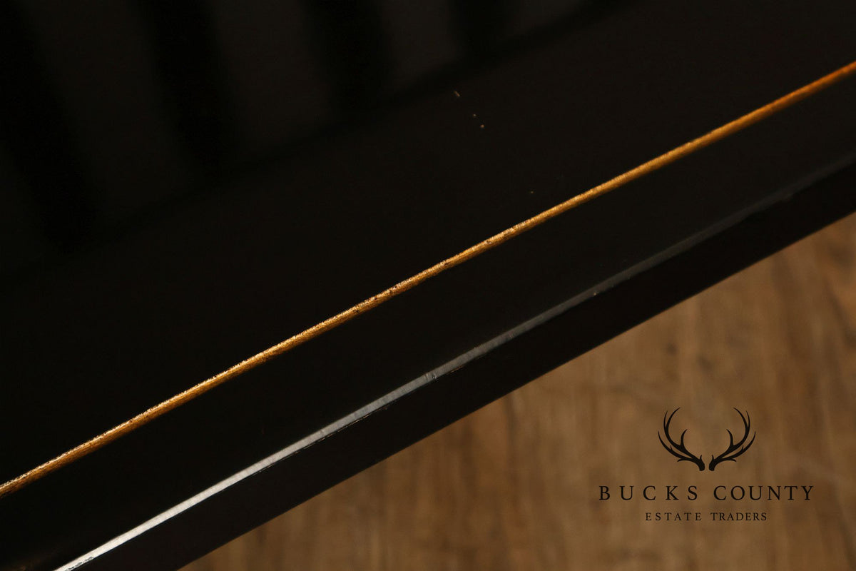 Nichols & Stone Black Stenciled Windsor Bench
