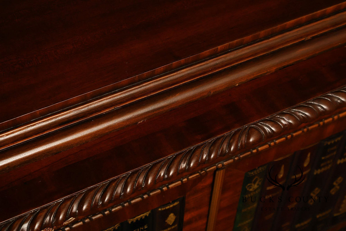 Maitland Smith Regency Style Mahogany Display Bookcase