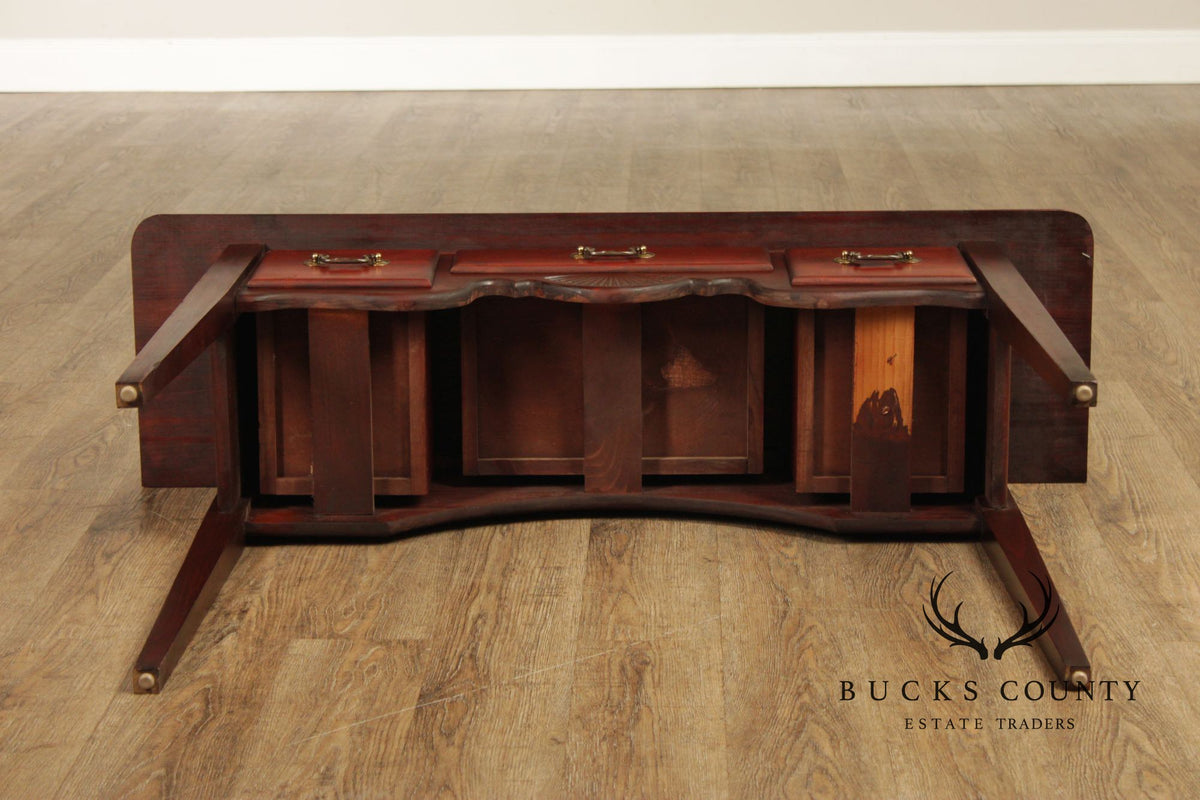 Georgian Style Shell Carved Narrow Console Table