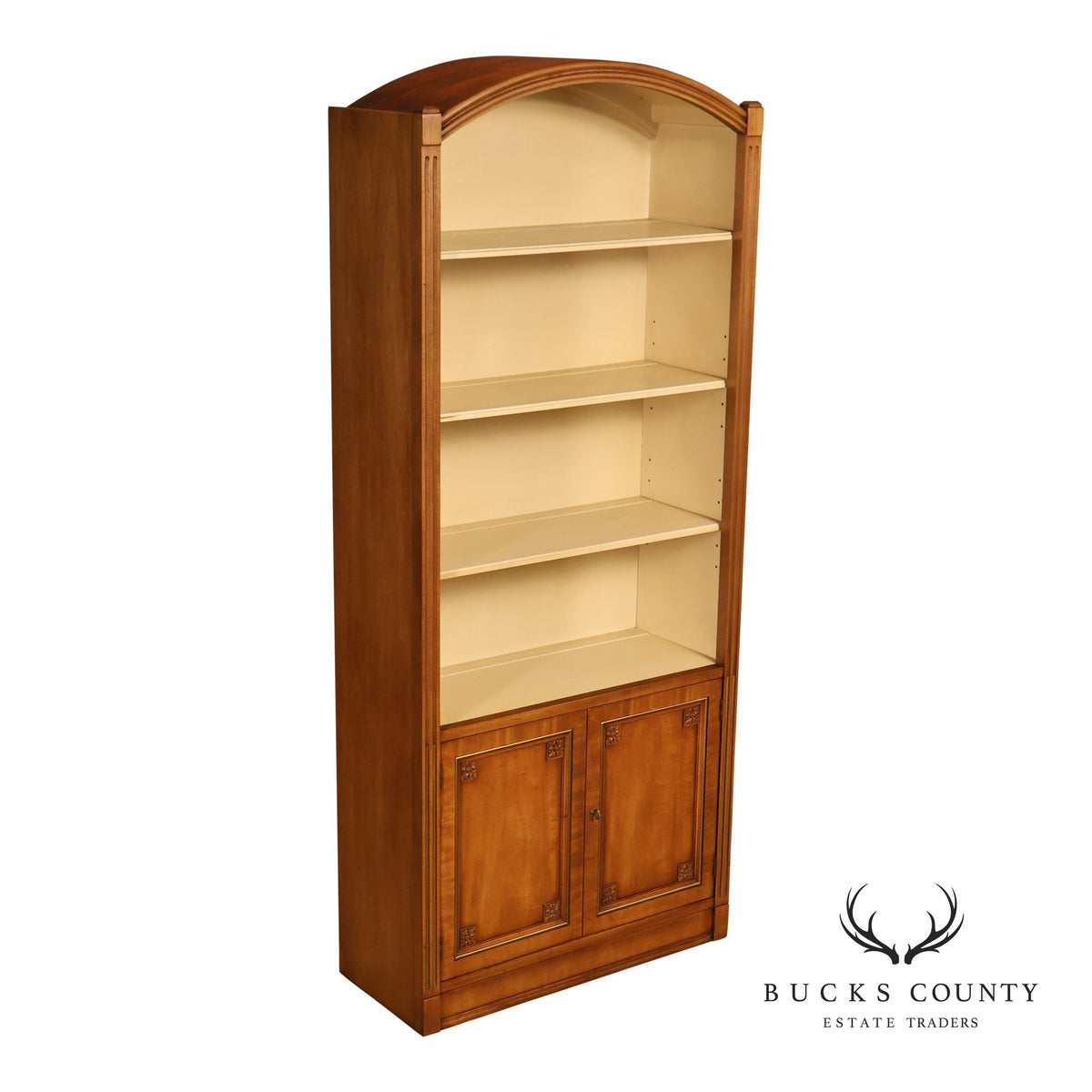 Henredon French Country Style Arched Walnut Bookcase