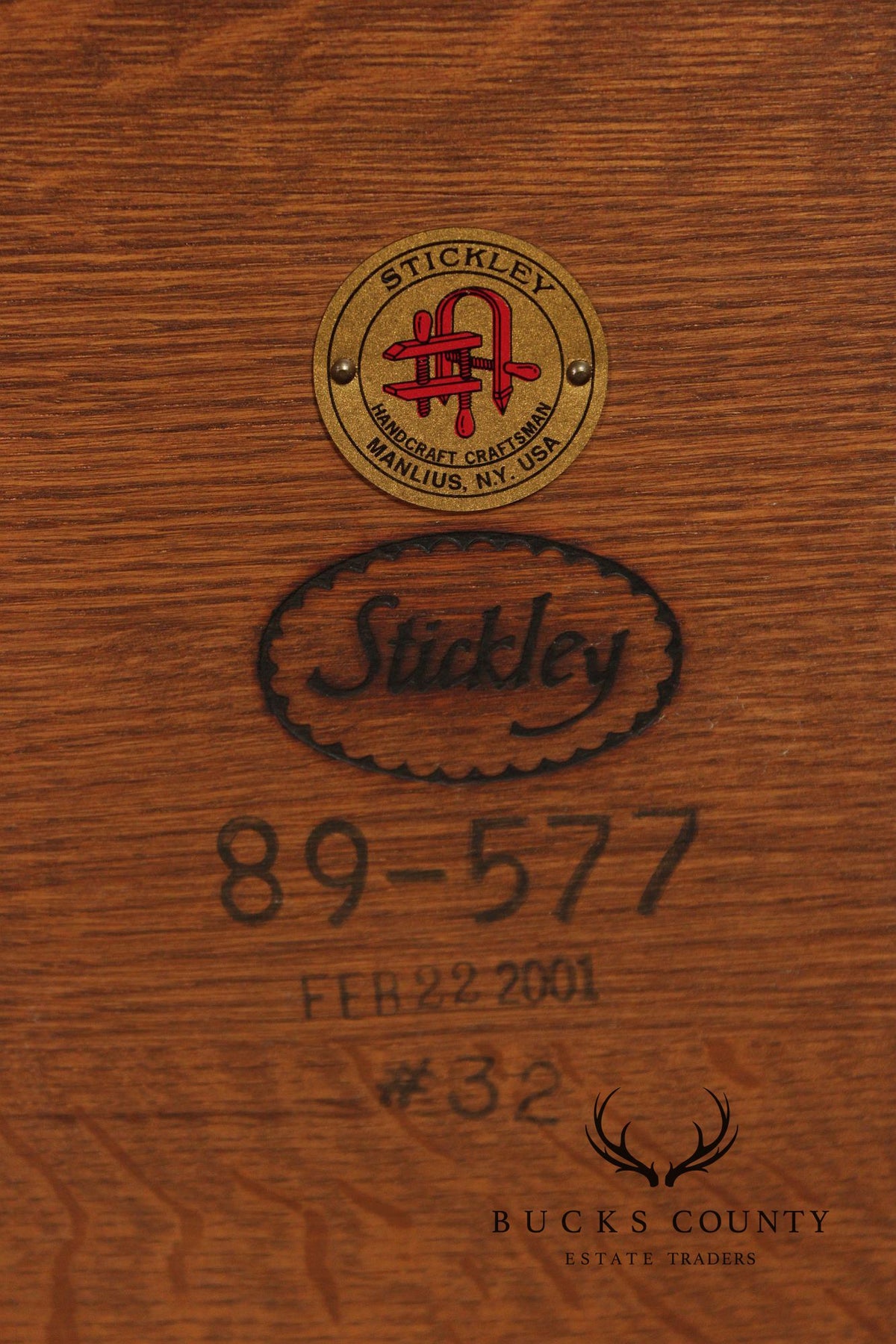 Stickley Mission Collection Pair Of Oak Tile Top End Tables