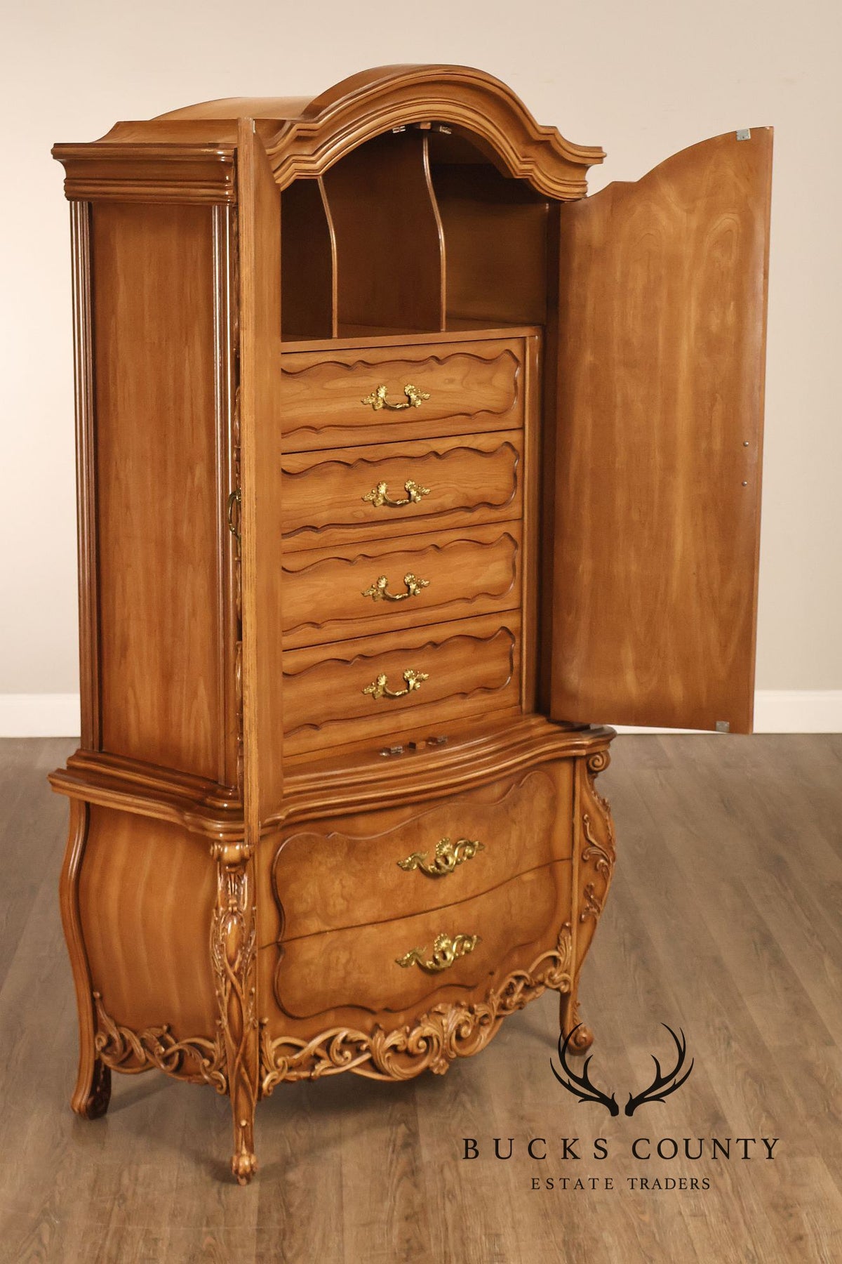 French Rococo Style Bombe Armoire Chest