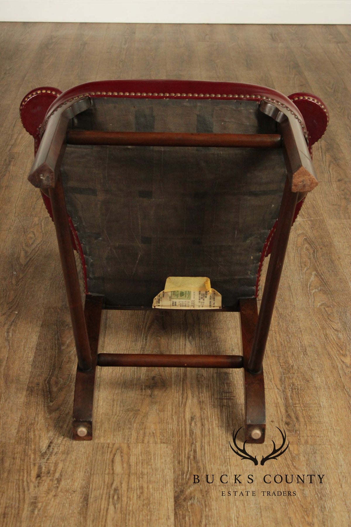 Kittinger Mahogany Chippendale Style Leather Chair