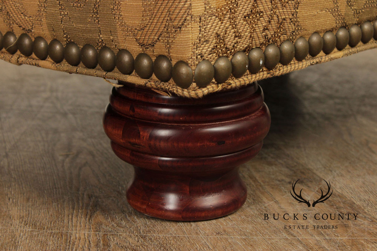 Thomasville Traditional Style Pair of Upholstered Ottomans