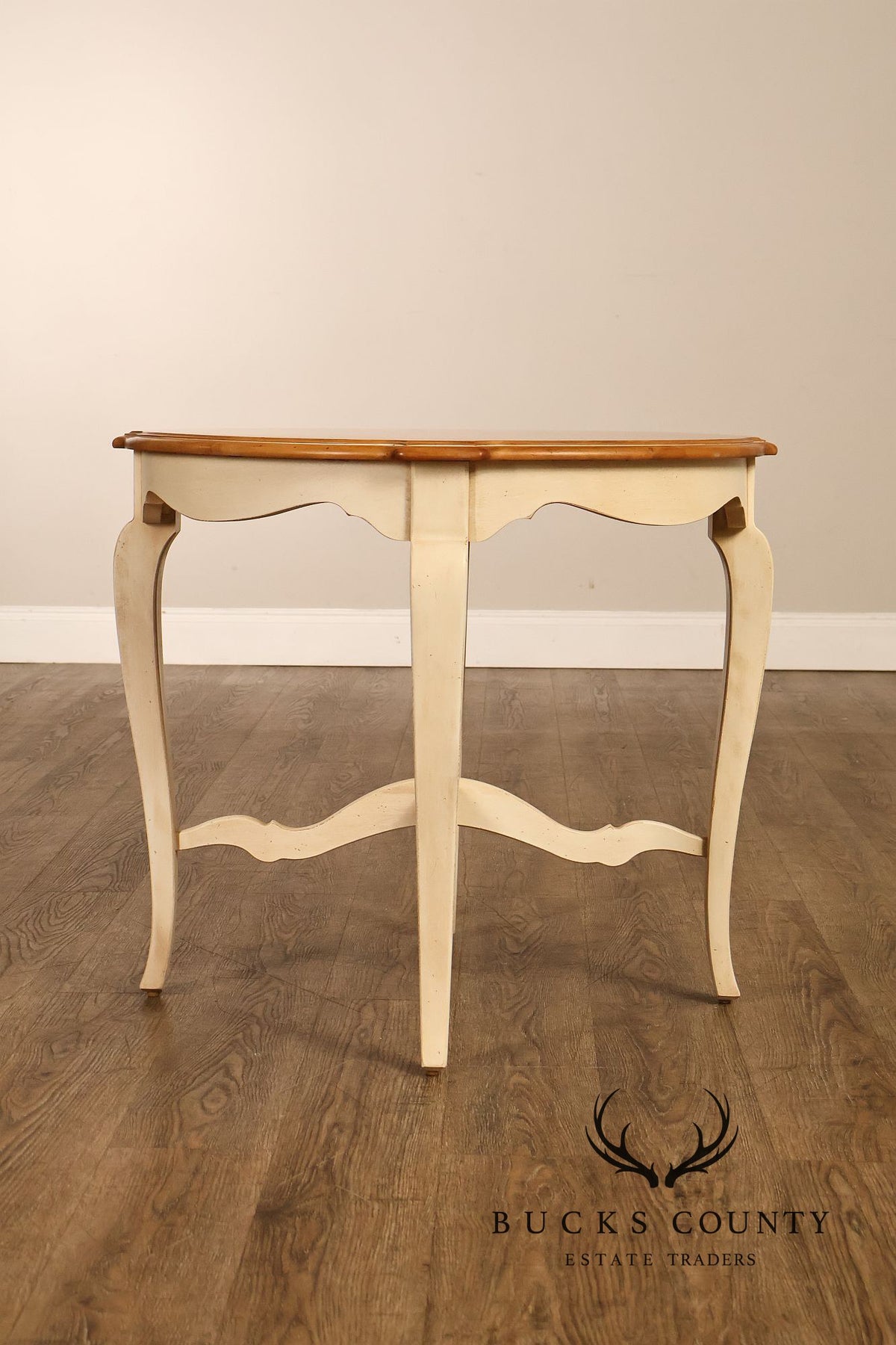 Ethan Allen 'Country French' Cream-Painted Side Table