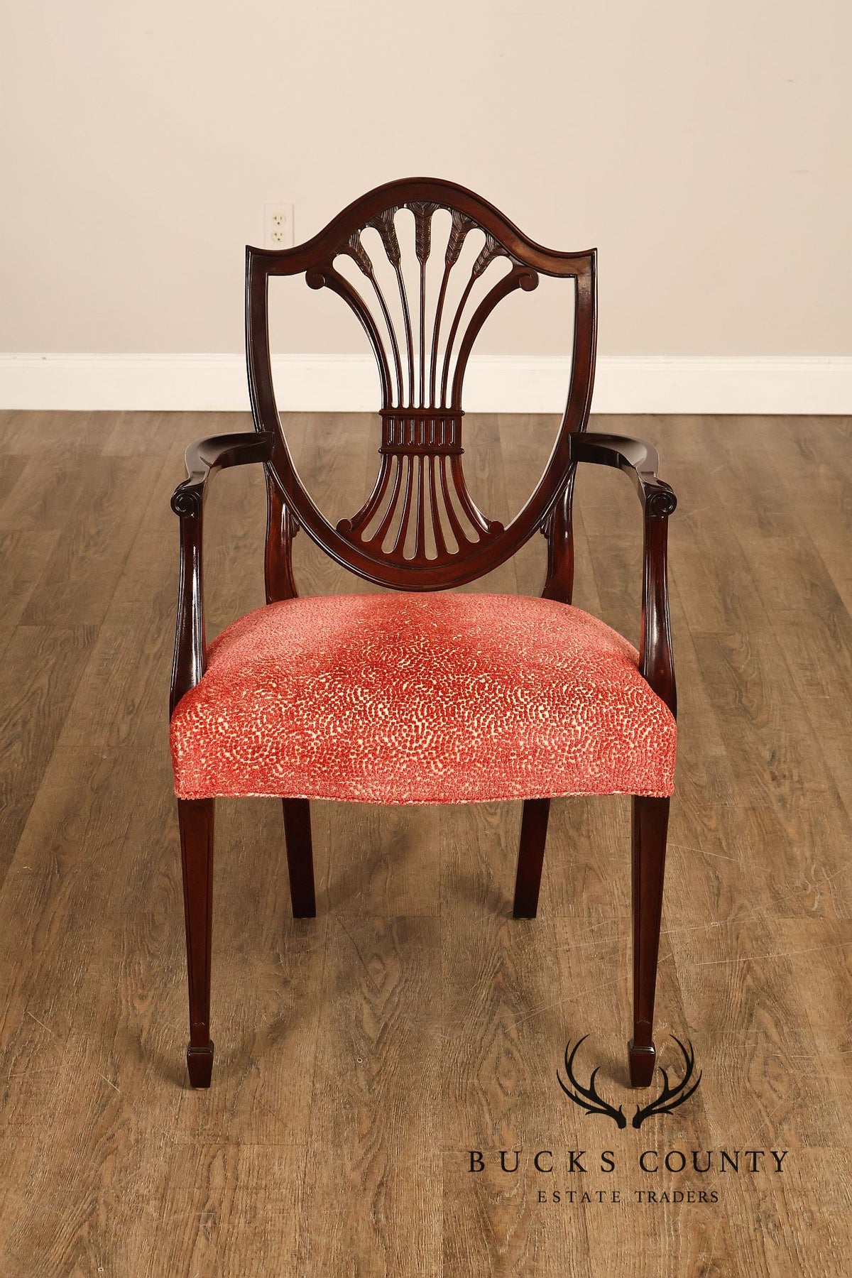 Stickley Federal Mahogany Set Of Eight Shield Back Dining Chairs