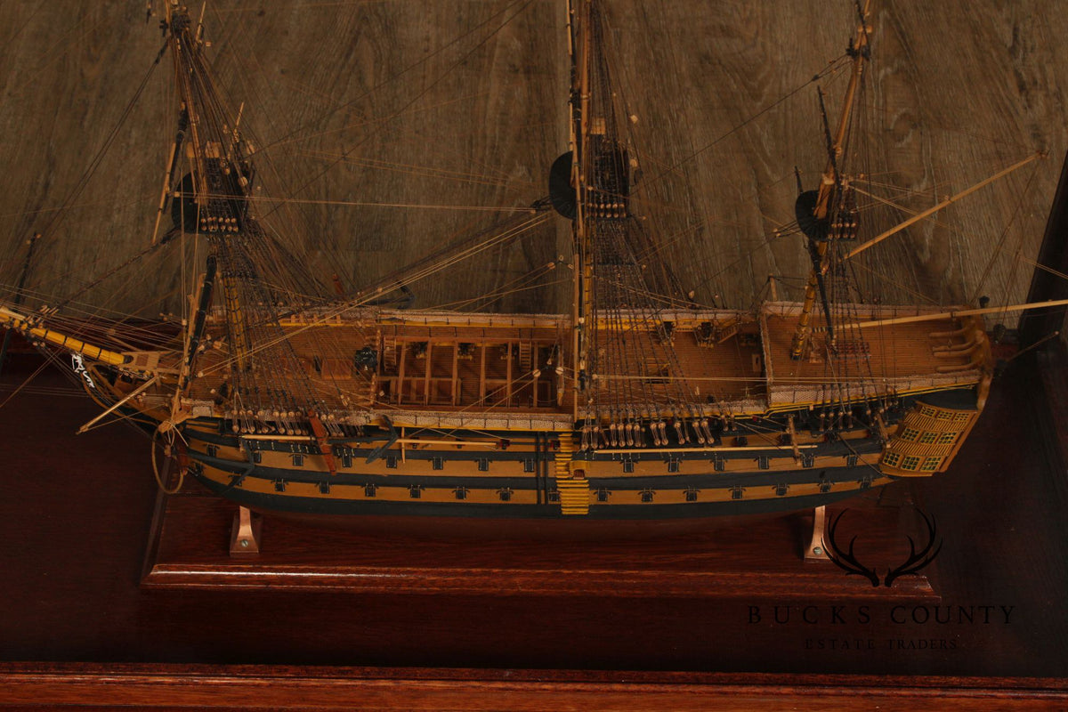 Model Ship 'HMS Victory' In Wooden Display Case