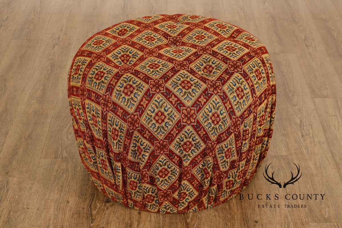 Moroccan Style Upholstered Pouf Ottoman