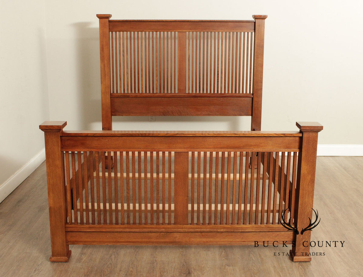 Stickley Mission Collection Oak Queen Size Prairie Bed